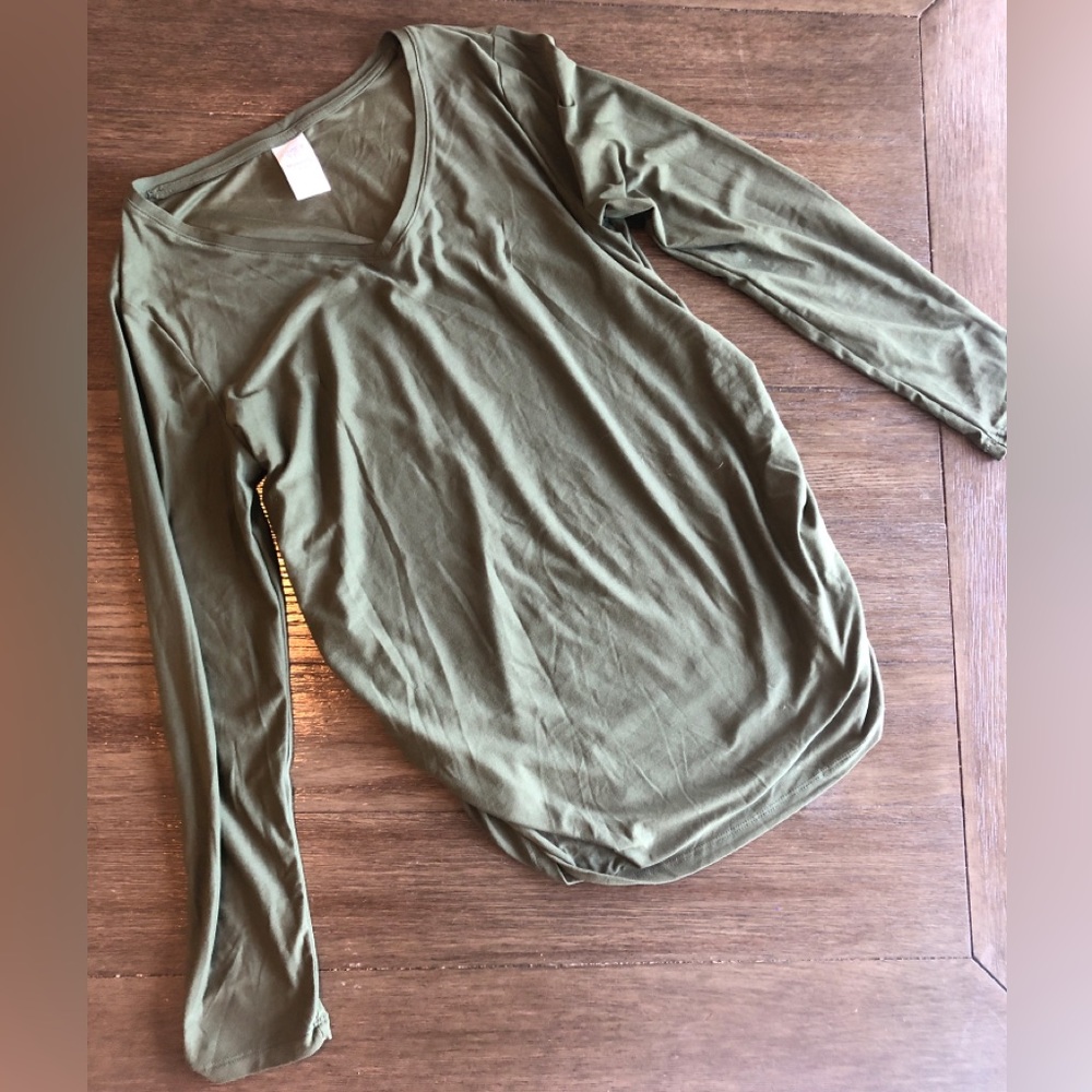 Fall Green Long Sleeved Maternity Top “Time and Tru”